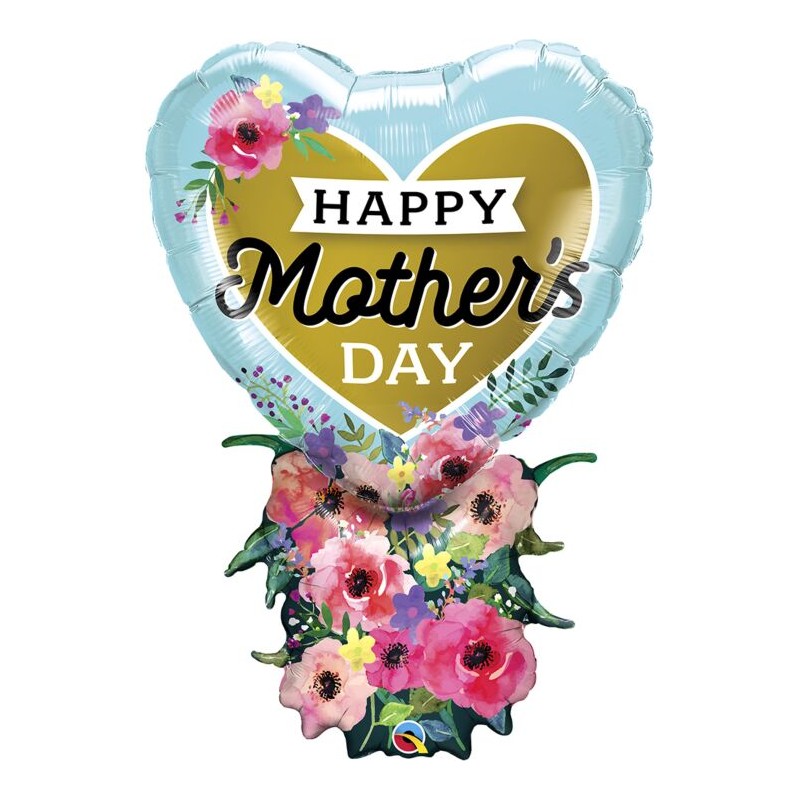 BALLON METALLIQUE 97CM HAPPY MOTHER'S DAY 