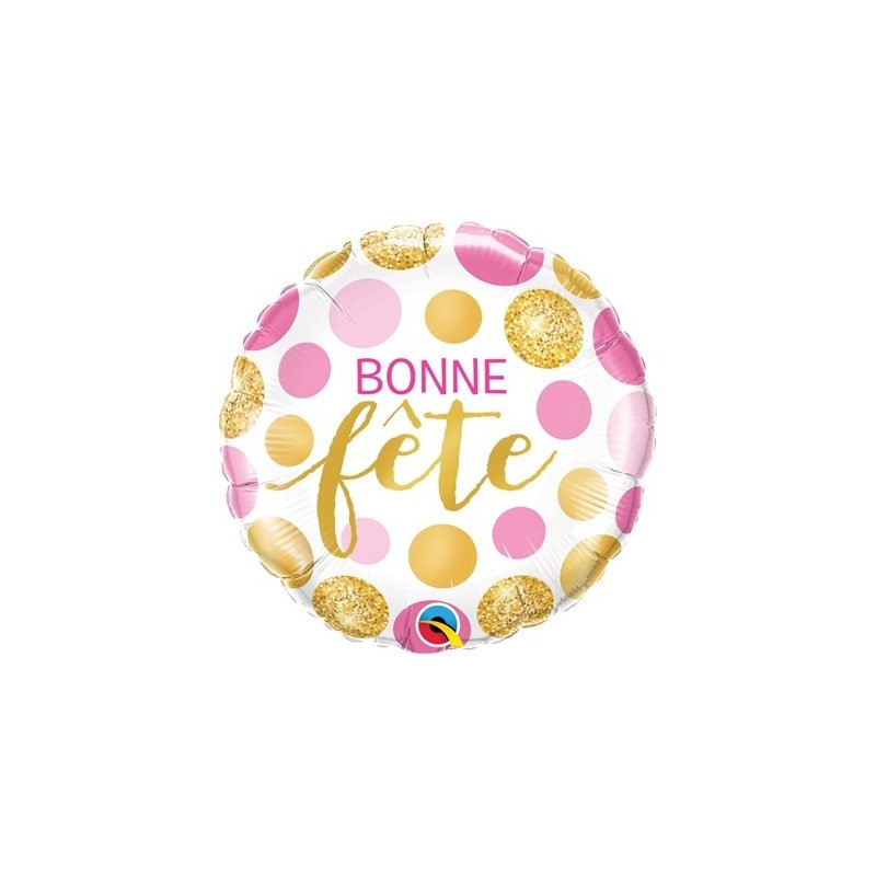 BALLON METALLIQUE ROND 46CM BONNE FETE  BALLON METALLIQUE ROND 46CM BONNE FETE
