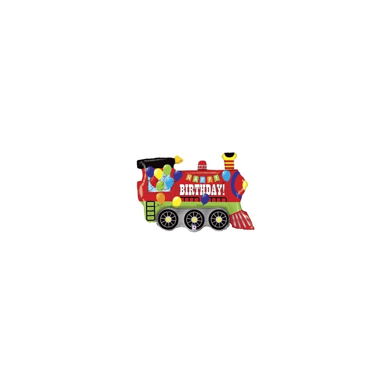 BALLON METALLIQUE TRAIN HAPPY BIRTHDAY 94CM 