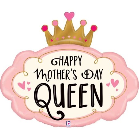 BALLON METALLIQUE COURONNE HAPPY MOTHER'S DAY 94CM 