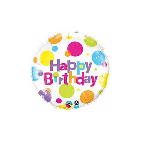 BALLON METALLIQUE ROND 46CM HAPPY BIRTHDAY