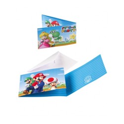 8 CARTES D'INVITATIONS MARIO KART AVEC ENVELOPPE