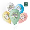 5 BALLONS BIO LATEX LICORNE 30CM 