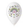 5 BALLONS BIO LATEX LICORNE 30CM 