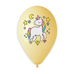 5 BALLONS BIO LATEX LICORNE 30CM 