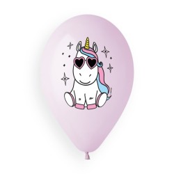 5 BALLONS BIO LATEX LICORNE 30CM 