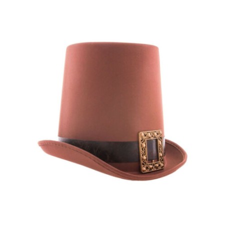 CHAPEAU HAUT DE FORME MARRON 