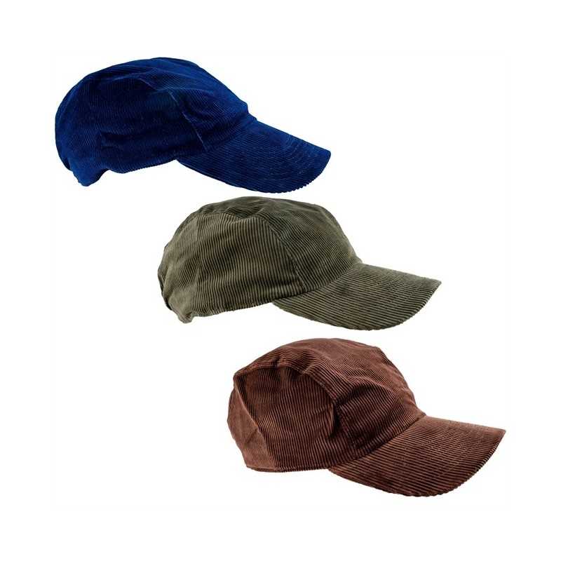 CASQUETTE EN VELOURS MARRON BLEUE OU VERTE