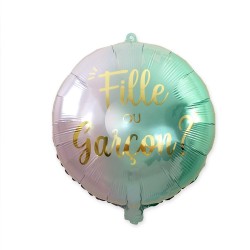 BALLON METALLIQUE ROND FILLE OU GARCON , 35 CM 