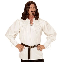 CHEMISE BLANCHE A LACET PIRATE MEDIEVALE OU RENAISSANCE HOMME TAILLE  M-L