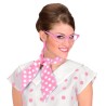 FOULARD BANDEAU SATIN ROSE POIS BLANC FOULARD BANDEAU SATIN ROSE POIS BLANC