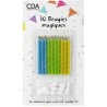 10 BOUGIES MULTICOLORES MAGIQUES AVEC BOBECHES 10 BOUGIES MULTICOLORES MAGIQUES AVEC BOBECHES