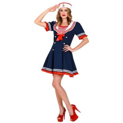 DEGUISEMENT ROBE BLEUE ET ROUGE FEMME MARINE  TAILLE M