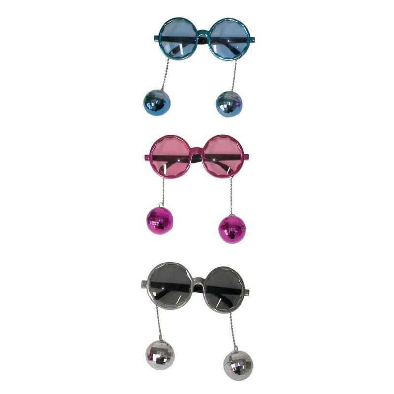 LUNETTE RONDE DISCO AVEC BOULE A FACETTE 