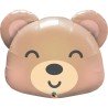 BALLON METALLIQUE TETE D'OURS BRUN 79 CM 