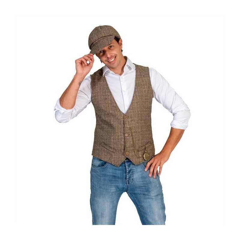 DEGUISEMENT GILLET HOMME ANNEE 20'S MARRON TAILLE 60-62