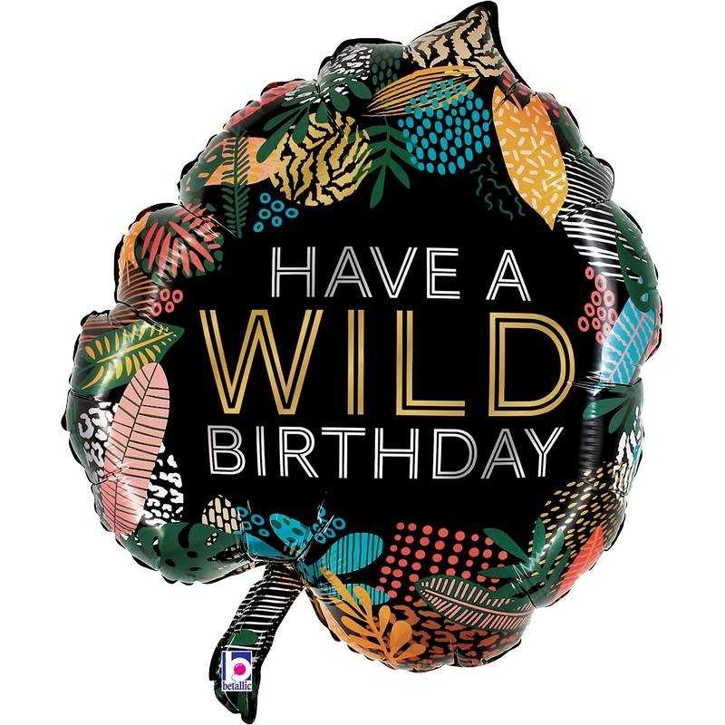 BALLON METALLIQUE HAVE A WILD BIRTHDAY FEUILLE 76 CM
