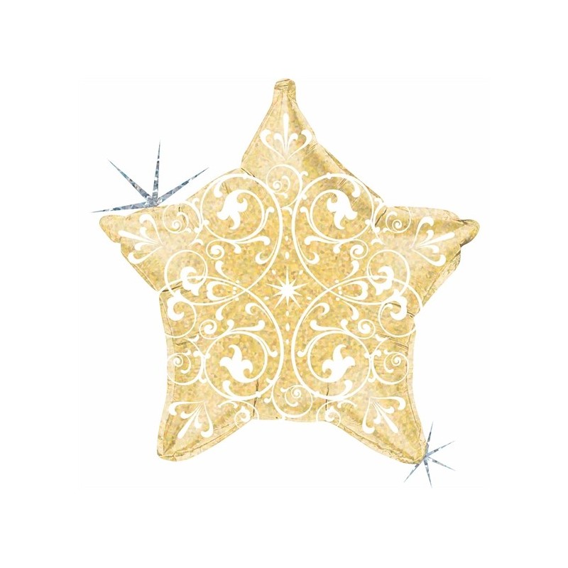 BALLON METALLIQUE ETOILE 53 CM ARABESQUE OR BALLON METALLIQUE ETOILE 53 CM ARABESQUE OR