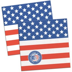 20 SERVIETTES USA 25 X 25 CM