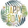 BALLON METALLIQUE ROND 45 CM HAPPY BDAY TROPICAL  BALLON METALLIQUE ROND 45 CM HAPPY BDAY TROPICAL