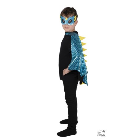 SET DRAGON ENFANT CAPE + MASQUE BLEU BRILLANT