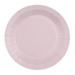 10 ASSIETTES RONDES RAINBOW ROSE PALE BIODEGRADABLE 22.5 CM 