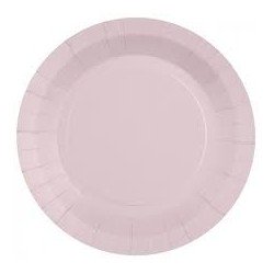 10 ASSIETTES RONDES RAINBOW ROSE PALE BIODEGRADABLE 22.5 CM 