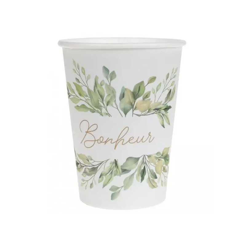 10 GOBELETS VEGETAL "BONHEUR"