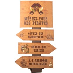 DECORATION PANNEAU DE DIRECTION PIRATE 75 X 40 CM