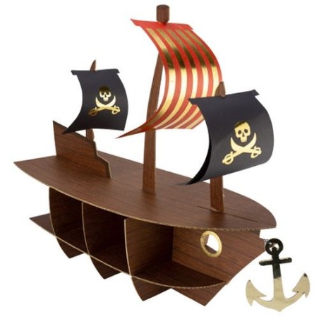 PRESENTOIR A CUP CAKE BATEAU DE PIRATE 46.5 X 40 X 20 CM 