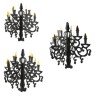 3 CHANDELIERS PAPIER NOIR 35 X 45 X 55 CM A SUSPENDRE