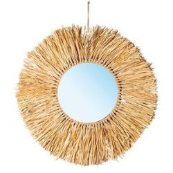 MIROIR BALI ROND RAPHIA GRAND MODELE DIAM 49 CM