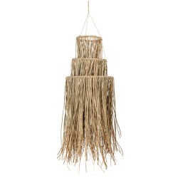 SUSPENSION PALM LEAF RAPHIA NATUREL 42 X 80 CM 