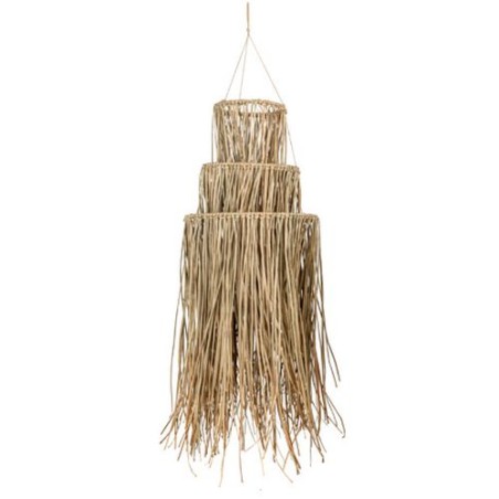 SUSPENSION PALM LEAF RAPHIA NATUREL 42 X 80 CM 