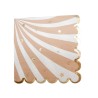 16 SERVIETTES BABY NUDE CAMLE, BLANC ET OR  33 X 33 CM 