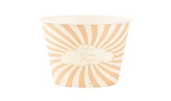 8 GOBELETS BABY NUDE CAMLE, BLANC ET OR 33 X 33 CM