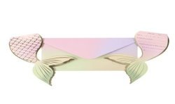 8 INVITATION SIRENE PASTEL ET OR 11.6 X 17.5 CM