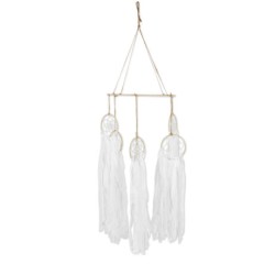 SUSPENSION ATTRAPE REVES 6 PIECES DENTELLES 28 X 62 CM 