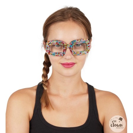 LUNETTES DISCO STRASS MULTICOLORES