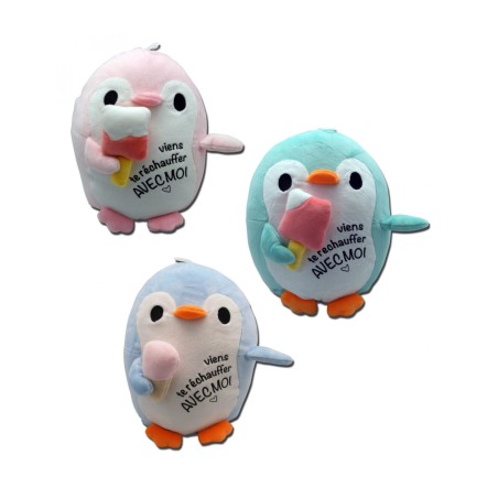 PELUCHE PINGOUIN GLACE 20 CM COULEUR ASSORTIS