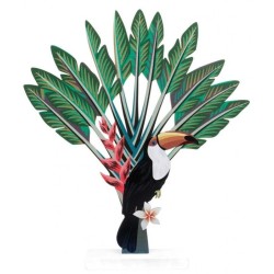 CENTRE DE TABLE EN BOIS TOUCAN 20 CM