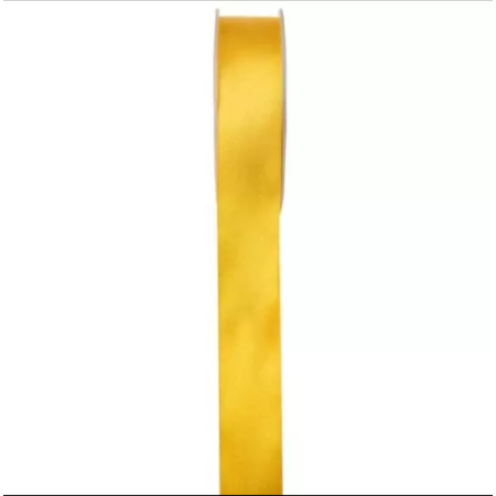 RUBAN SATIN DOUBLE FACE 25 M X 25 MM DE LARGEUR DORE