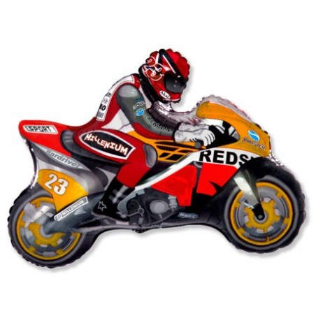 BALLON METALLIQUE MOTO GP ROUGE 84 X 66 CM 