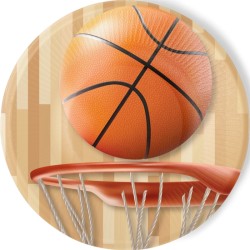 8 ASSIETTES BASKET-BALL 23 CM