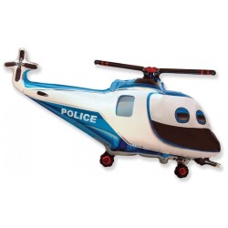 BALLON METALLIQUE HELICOPTERE DE POLICE 96 X 57 CM 