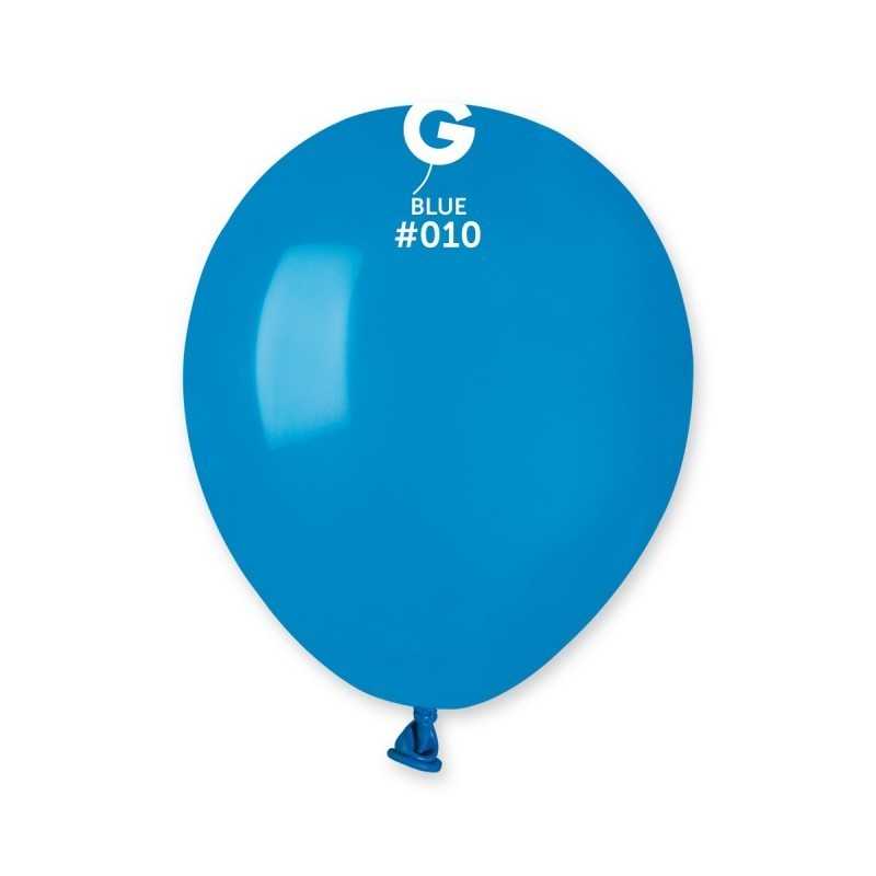 50 BALLONS BLEU MOYEN BLUE  010 BIO LATEX 13 CM 