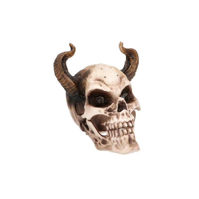 CRANE TETE DE MORT DIABLE AVEC MACHOIRE MOBILE 20X18 X19CM