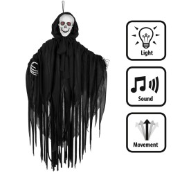 DECORATION HALLOWEEN SUSPENDUE TETE DE MORT 90CM