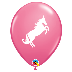 6 BALLONS LICORNE LATEX 11" 30 CM ROSE