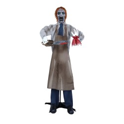 DECORATION ZOMBIE SUR PIED  SON ET MOUVEMENT 170 CM 